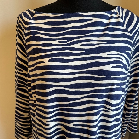 *J. MCLAUGHLIN* Blue x White Long Sleeve Dress Size Large - Picture 7 of 7